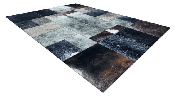 Koberec PATCHWORK 21719 čierny- imitácia kože krava