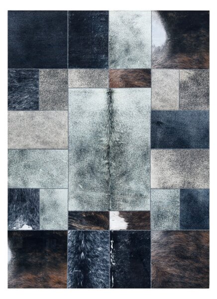 Koberec PATCHWORK 21719 čierny- imitácia kože krava