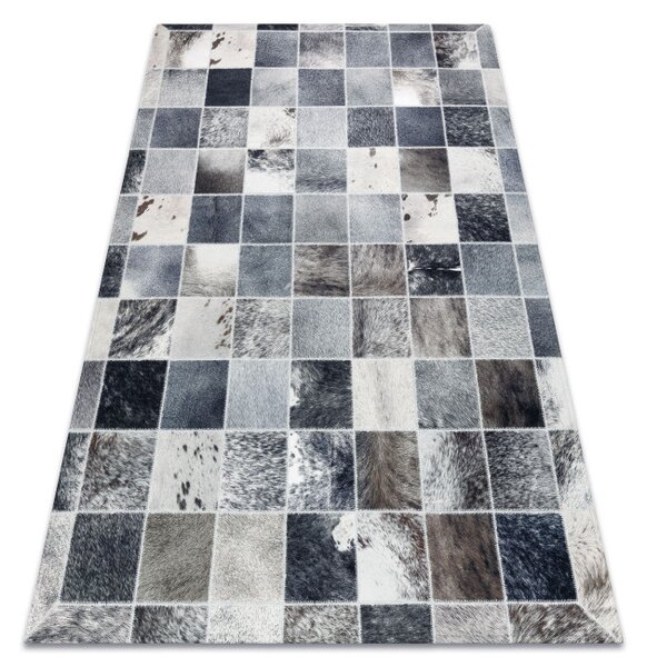 Koberec PATCHWORK 21716 sivý - imitácia kože krava