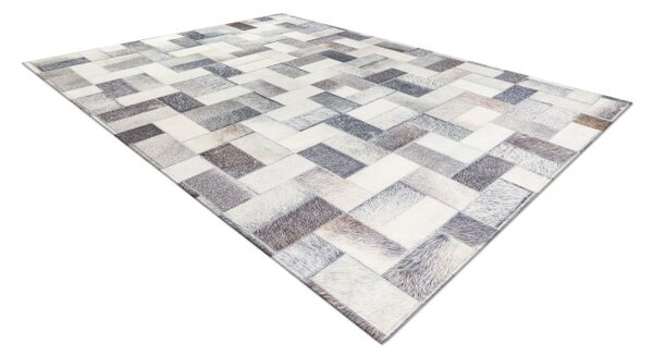 Koberec PATCHWORK 21723 sivý - imitácia kože krava, deski