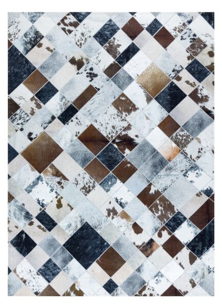 Koberec PATCHWORK 21720 béžový/hnedý - imitácia kože krava, romby