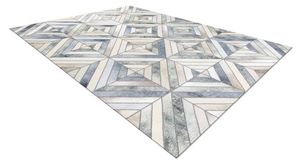 Koberec PATCHWORK 21721 béžový/sivý - imitácia kože krava, geometrický
