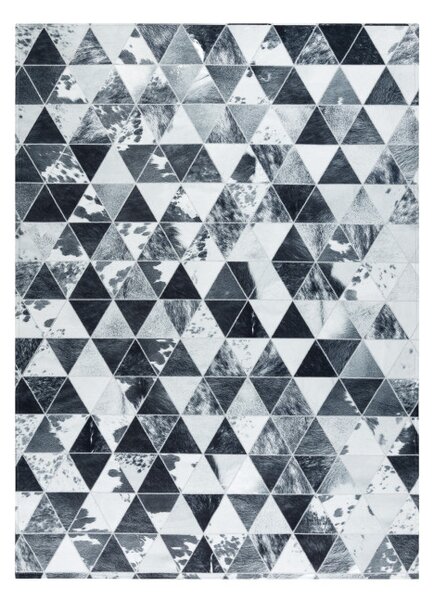 Koberec PATCHWORK 21722 sivý - imitácia kože krava, trojuholníky
