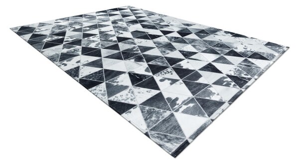 Koberec PATCHWORK 21722 sivý - imitácia kože krava, trojuholníky