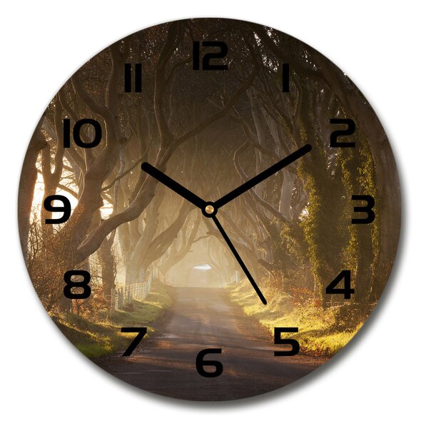 Sklenené hodiny okrúhle Hmla v lese pl_zso_30_f_68778372