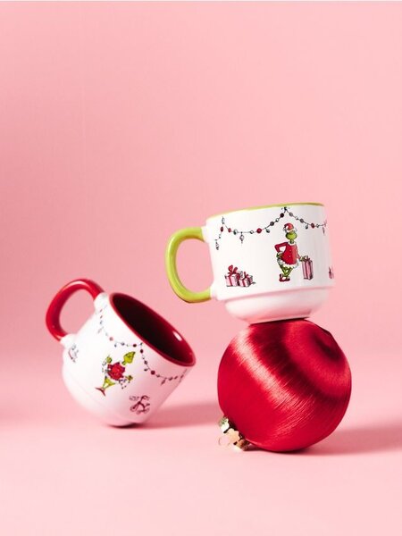 Sinsay - Súprava hrnčekov s vianočným motívom 2 pack Grinch - viacfarebná