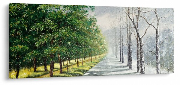 Obraz - Zima versus leto (120x50 cm)