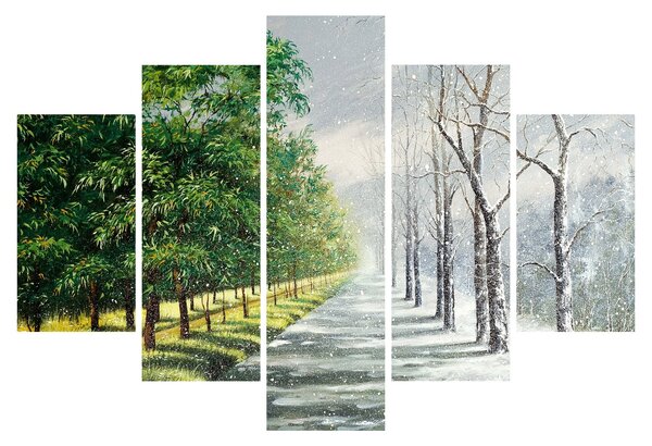 Obraz - Zima versus leto (150x105 cm)