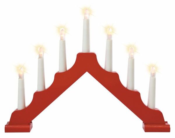 LED vianočný oblúkový svietnik z dreva, 7 teplých svetiel