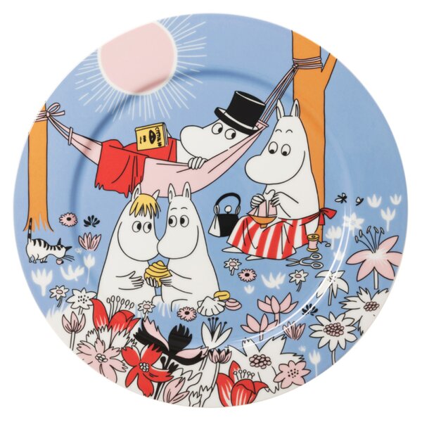 Arabia Servírovací tanier Moomin Family Time 30cm, modrý