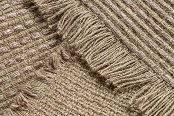 Koberec JUTE 3652 so strapcami, tmavobéžový