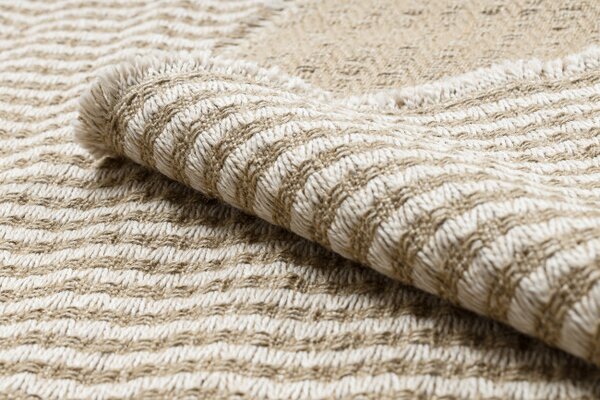 Koberec JUTE 3650 so strapcami krémový / béžový
