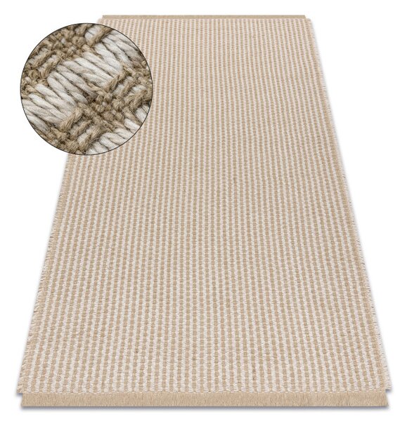Koberec JUTE 3650 so strapcami krémový / béžový