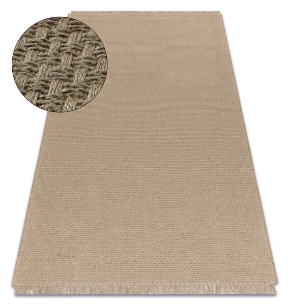 Koberec JUTE 3731 so strapcami, tmavobéžový