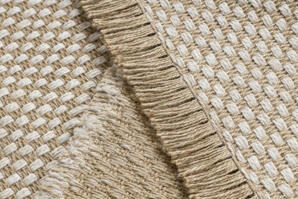 Koberec JUTE 3731 so strapcami, krémový / béžový