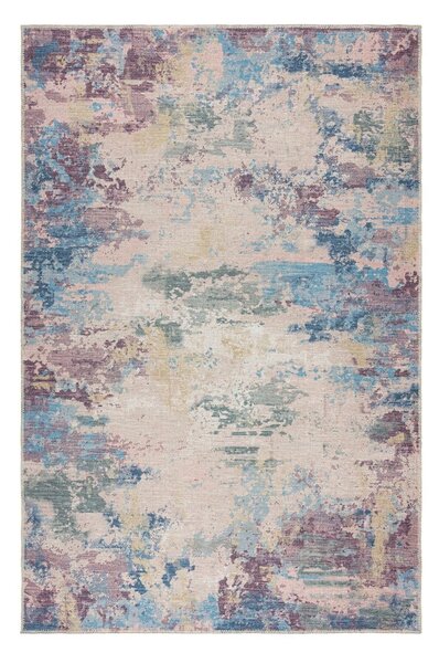 Modro-fialový umývateľný koberec s prímesou recyklovaných vlákien 80x150 cm Reid – Flair Rugs