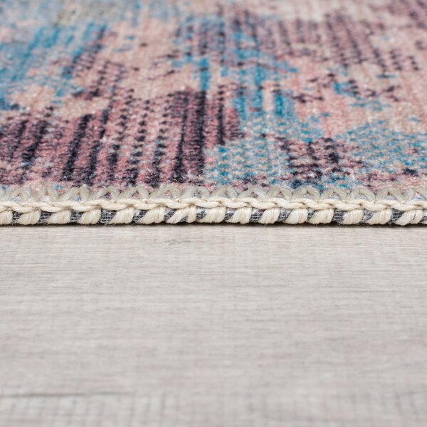 Modro-fialový umývateľný koberec s prímesou recyklovaných vlákien 80x150 cm Reid – Flair Rugs