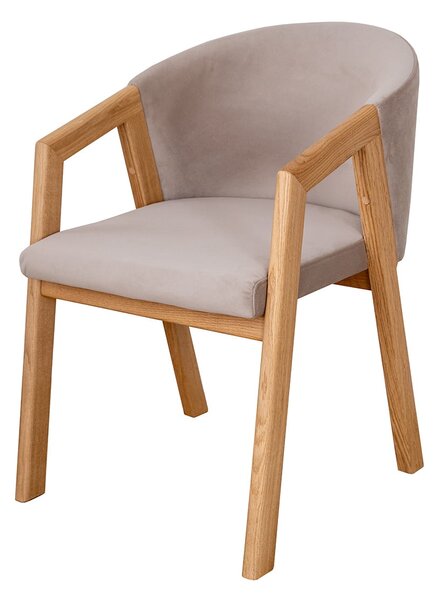 Čalúnená stolička béžová s drevenými nohami Avelina 9611 FORIO