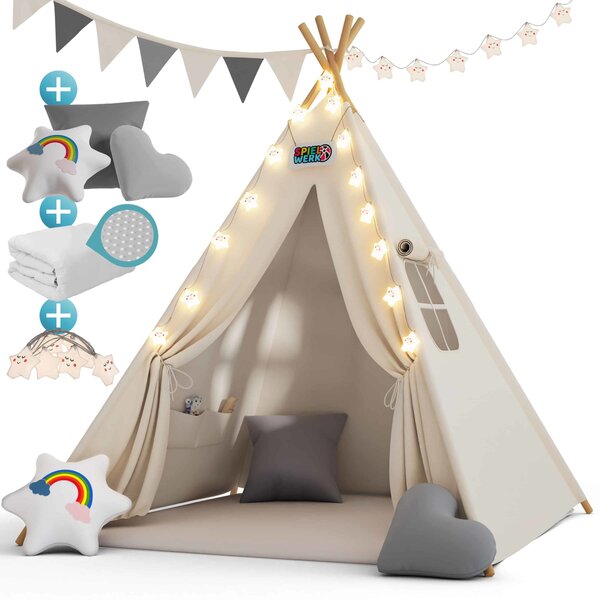 Detský stan Teepee 160x130x130cm - biely