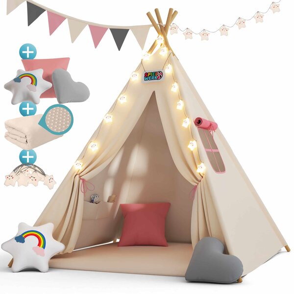 Detský stan Teepee 160x130x130 cm - ružový