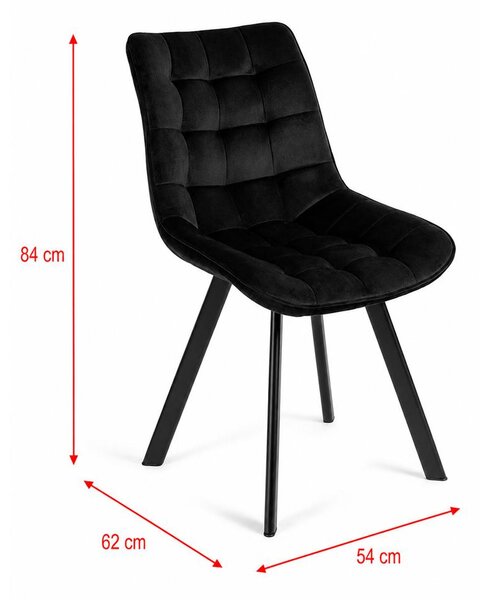 Set - 4 ks Jedálenská stolička AVENBERG NOLA, čierna