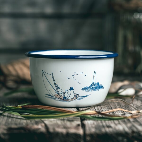 Muurla Miska Moomin Sailors 0,6l, smalt / bielo-modrá