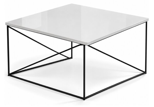 Konferenčný stolík Nelia - čierna / biela lesklá