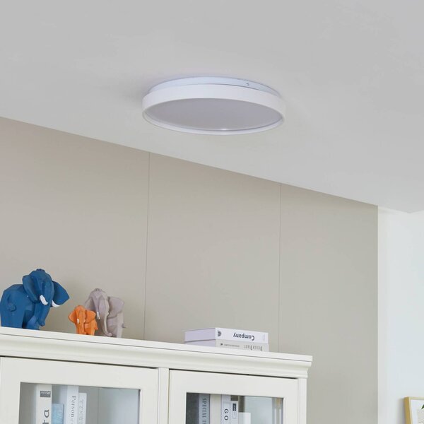 Lindby Smart LED stropné svietidlo Mirren, biele, kov, CCT, Tuya