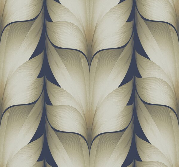Modro-béžová geometrická vliesová tapeta, EV3956, Candice Olson Casual Elegance, York