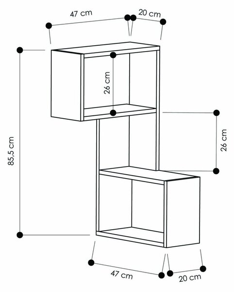 Kalune Design Rohová polica Asir biela