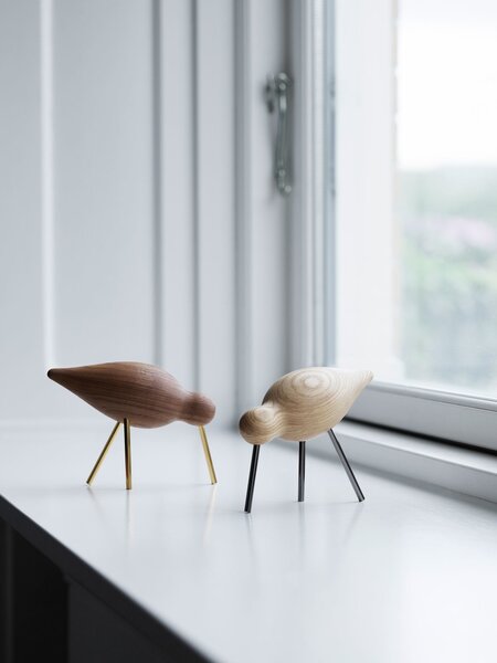 Normann Copenhagen Drevený vtáčik Shorebird Large, walnut / brass