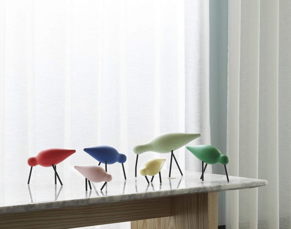Normann Copenhagen Drevený vtáčik Shorebird, stredný, red/black