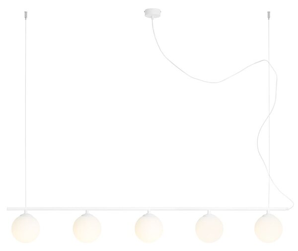 Aldex BERYL GLASS 5 WHITE | Závesná lampa s piatimi guľovými tienidlami