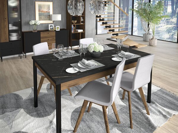 Rozkladací stôl Prestigo P14 160-240x90 - orech warmia / čierna