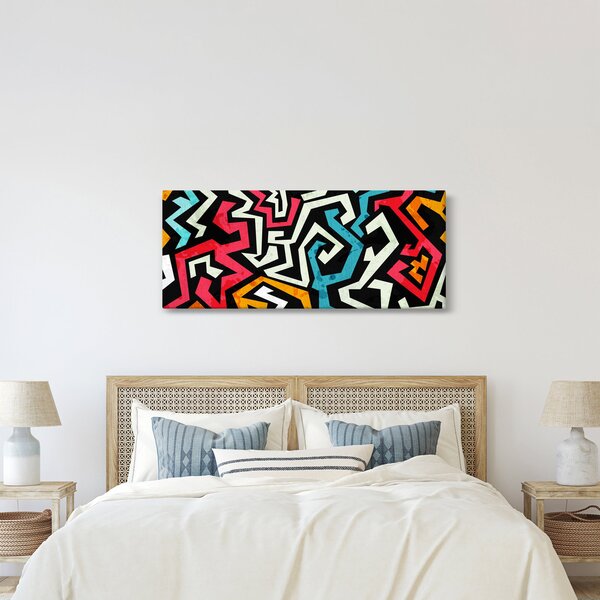 Obraz grafické abstrakcie (120x50 cm)