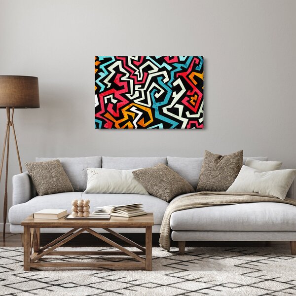 Obraz grafické abstrakcie (90x60 cm)