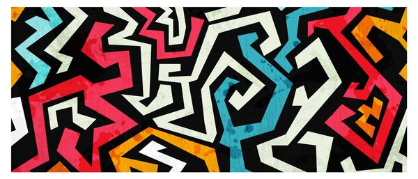 Obraz grafické abstrakcie (120x50 cm)