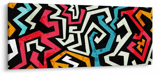 Obraz grafické abstrakcie (120x50 cm)
