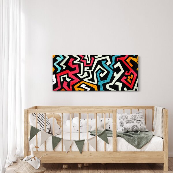 Obraz grafické abstrakcie (120x50 cm)