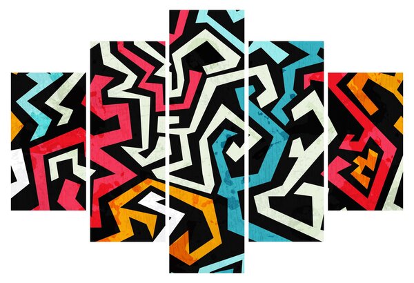 Obraz grafické abstrakcie (150x105 cm)