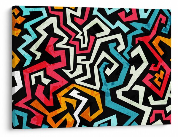 Obraz grafické abstrakcie (70x50 cm)
