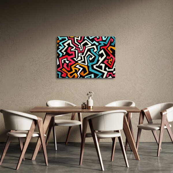 Obraz grafické abstrakcie (70x50 cm)