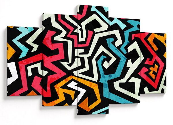 Obraz grafické abstrakcie (150x105 cm)