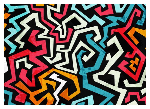 Obraz grafické abstrakcie (70x50 cm)