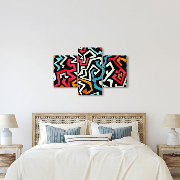 Obraz grafické abstrakcie (90x60 cm)