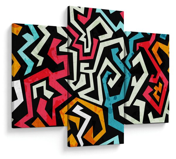 Obraz grafické abstrakcie (90x60 cm)