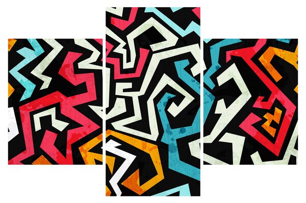 Obraz grafické abstrakcie (90x60 cm)