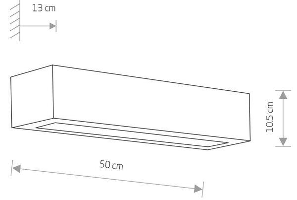 Nástenné svetlo Gipsy sadra up/down hranaté 50 cm