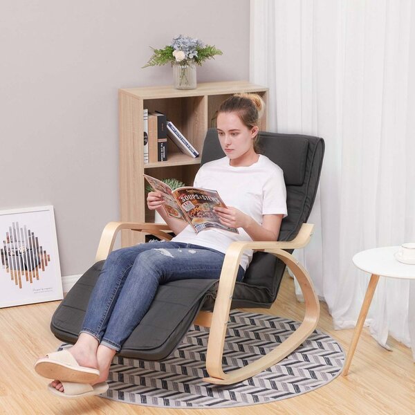 Hojdacie kreslo, leňoška SWING nosnosť 150kg, 67x115x91cm, antracitová Jurhan