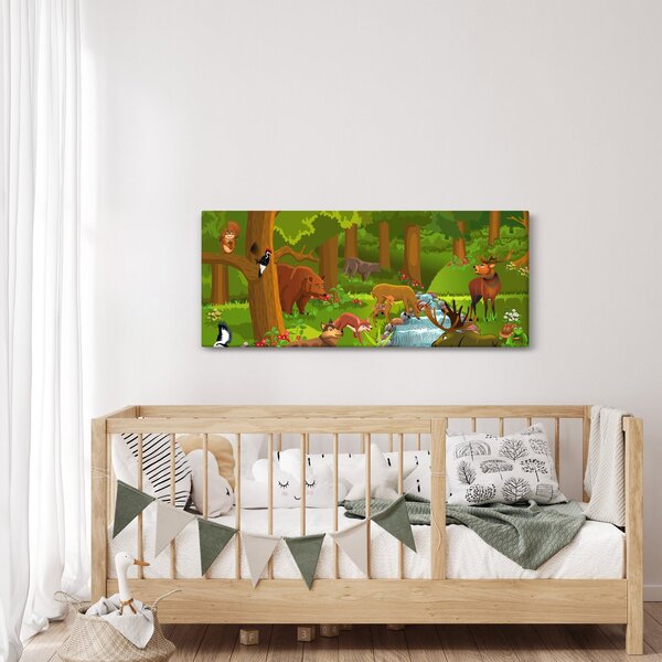 Detský obraz so zvieratkami (120x50 cm)